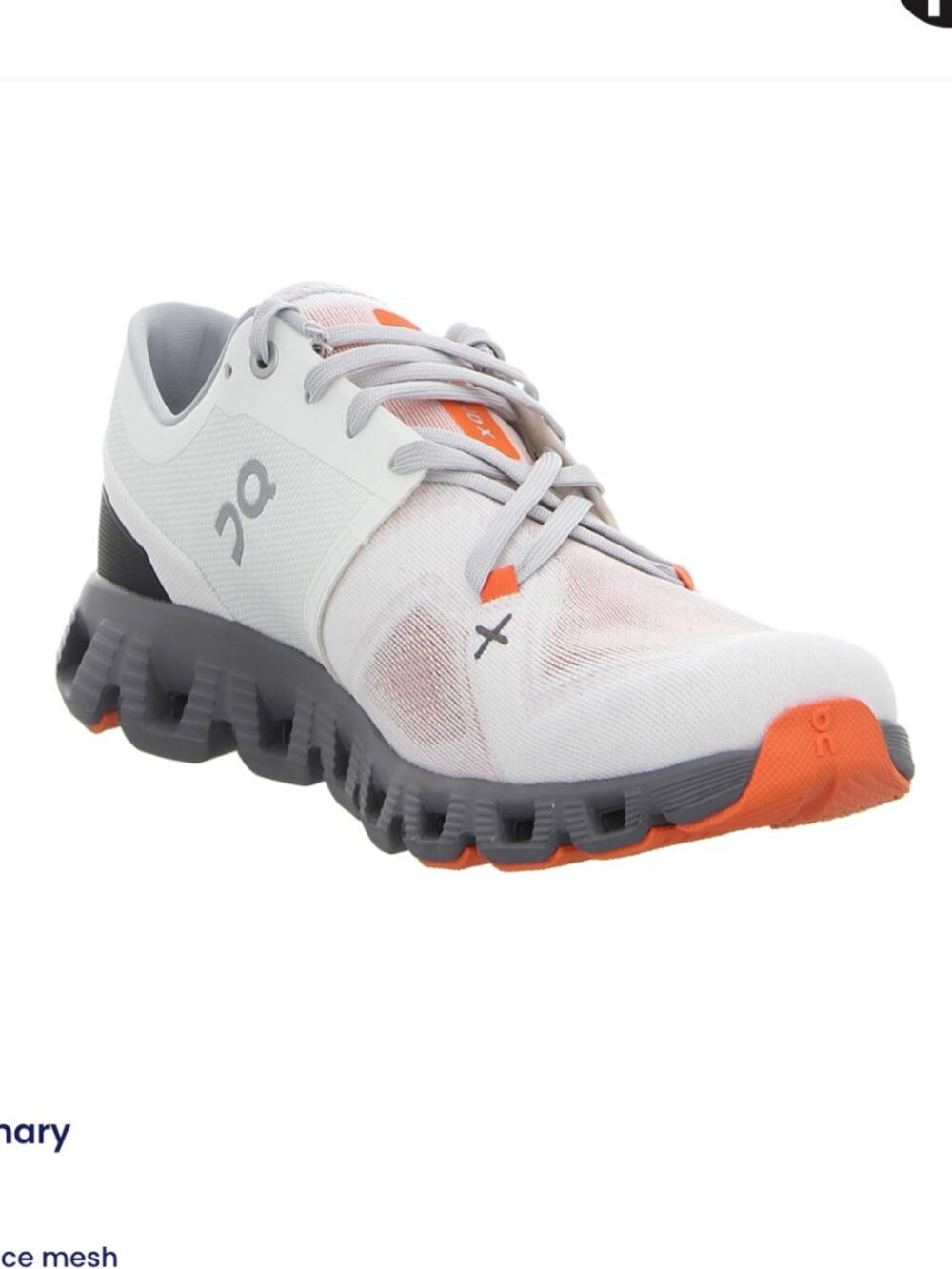 On Men's Cloud X 3 Sneakers, Ivory/Alloy, 11 US